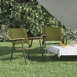 vidaXL Chaises de camping 2 Pièces Vert 54x55x78 cm Tissu Oxford