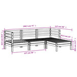 vidaXL Canapé de jardin 3 places repose-pied cire marron bois massif