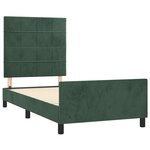 vidaXL Cadre de lit sans matelas vert foncé 90x190 cm velours