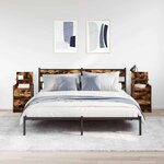 vidaXL Tables de chevet avec 2 tiroirs 2 Pièces chêne fumé 38x34x80 cm