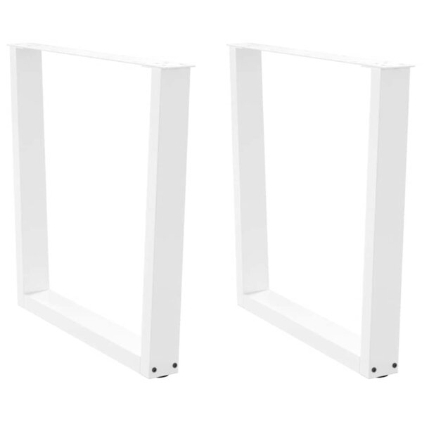 vidaXL Pieds de table à manger en forme de V  2 pièces  blanc  90 x (72-73 3) cm  acier