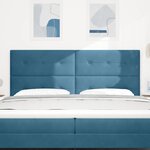 vidaXL Tête de lit LED avec bandes LED Bleu 200 cm Velours