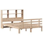 vidaXL Lit bibliothèque sans matelas 160x200 cm bois massif de pin