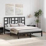 vidaXL Cadre de lit sans matelas noir 140x190 cm bois massif