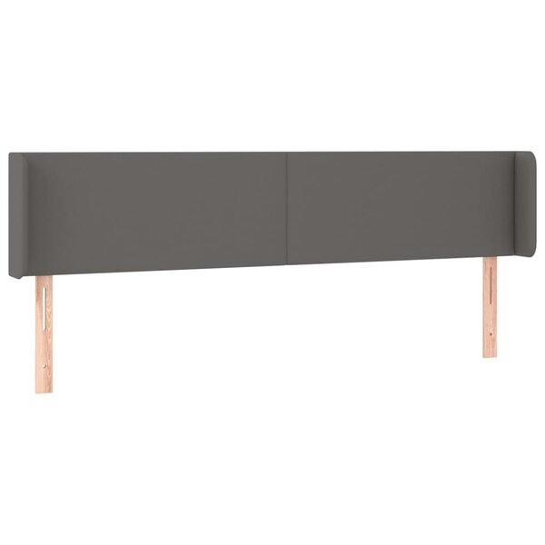 vidaXL Tête de lit avec oreilles Gris 203x16x78/88 cm Similicuir