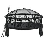 vidaXL Foyer avec tisonnier 50 cm XXL acier