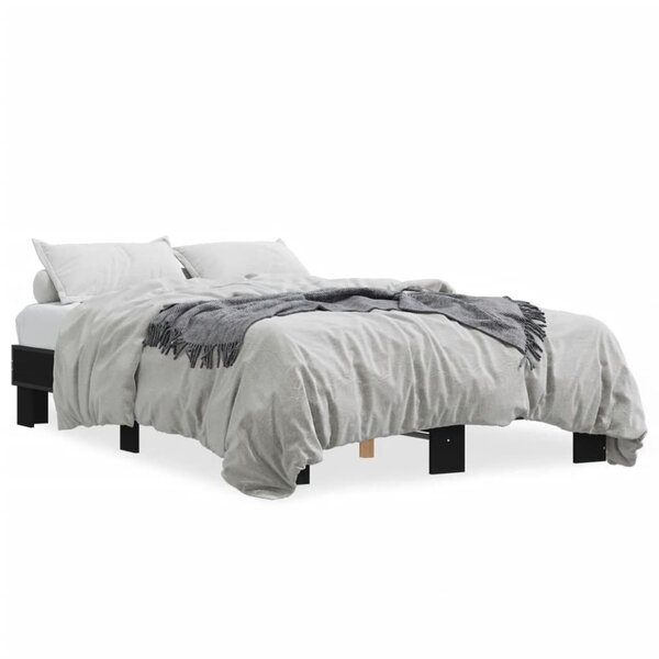 vidaXL Cadre de lit sans matelas noir 140x190 cm