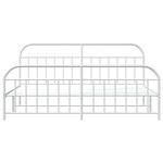 vidaXL Cadre de lit métal sans matelas et pied de lit blanc 193x203 cm