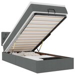 vidaXL Lit ottoman avec matelas et LED gris foncé 90x200 cm tissu