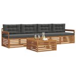 vidaXL Ensemble de canapés d'extérieur 5 Pièces Naturel et Anthracite