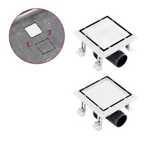 vidaXL Drain de douche avec couvercle 2 en 1 15x15 cm Acier inoxydable