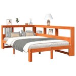 vidaXL Lit bibliothèque sans matelas cire marron 120x200 cm pin massif