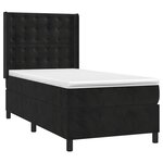 vidaXL Sommier à lattes de lit matelas et LED Noir 100x200 cm Velours