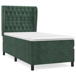 vidaXL Sommier à lattes de lit avec matelas Vert foncé 100x200 cm