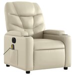 vidaXL Fauteuil de massage inclinable électrique crème similicuir