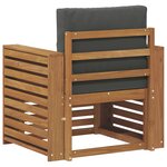 vidaXL Canapé d’extérieur Bois d'acacia massif et polyester Naturel
