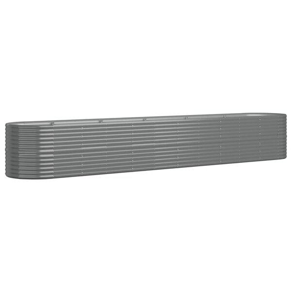 vidaXL Lit surélevé de jardin Acier enduit de poudre 440x80x68 cm gris