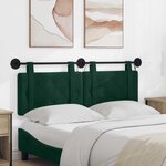 vidaXL Tête de lit suspendue Avec lumière LED Vert foncé Velours