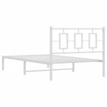 vidaXL Cadre de lit métal sans matelas et tête de lit blanc 107x203 cm