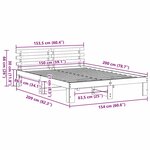 vidaXL Cadre de lit avec tête de lit Naturel 150 x 200 cm Pin massif