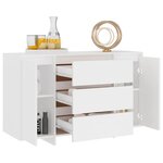 vidaXL Buffet avec 3 tiroirs Blanc 120x41x75 cm Bois d'ingénierie