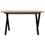 vidaXL Table basse cadre en X 60x60x40 cm bois de pin massif et acier