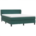vidaXL Sommier à lattes de lit et matelas vert foncé 160x220cm velours
