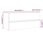 vidaXL Armoire d'évier Sonoma gris 100x38 5x45 cm Bois d'ingénierie
