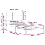 vidaXL Cadre de lit avec tête de lit rembourrée Noir 80 x 200 cm