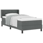 vidaXL Lit à ressorts avec matelas Gris foncé 190 x 90 cm Polyester