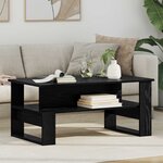 vidaXL Table basse Chêne noir 90 x 50 x 40 cm Bois d'ingénierie