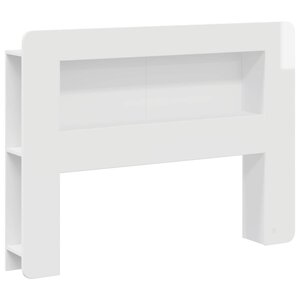 vidaXL Cabinet de Tête de Lit Blanc brillant Bois d’ingénierie