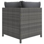 vidaXL Salon de jardin 3 Pièces avec coussins Résine tressée Gris