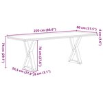 vidaXL Table à manger marron clair bois de chêne massif rectangulaire