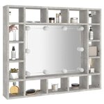 vidaXL Armoire de miroir avec LED Gris béton 91x15x76 5 cm