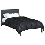 vidaXL Duvet d'hiver Noir 200 x 135 cm Satin et Microfibre
