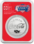 Monnaie COCA COLA 140 Anniversaire 1 Oz Medaille Argent USA (PRÉCOMMANDE)