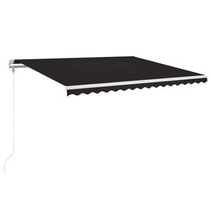 vidaXL Auvent automatique capteur de vent et LED 400x350 cm Anthracite