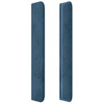 vidaXL Tête de lit à LED Bleu foncé 163x16x118/128 cm Velours
