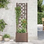 vidaXL Jardinière avec treillis 43x43x142 cm PP Moka