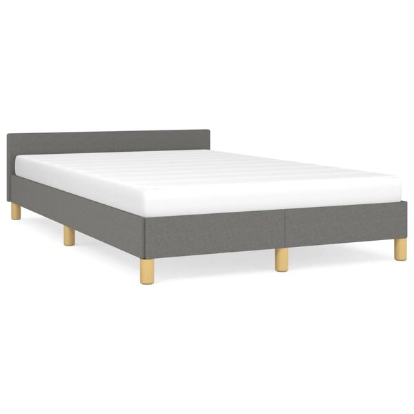 vidaXL Cadre de lit avec tête de lit Gris foncé 120x200 cm Tissu