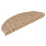 vidaXL Tapis d'escalier autocollants 15 Pièces 65x21x4 cm Sable