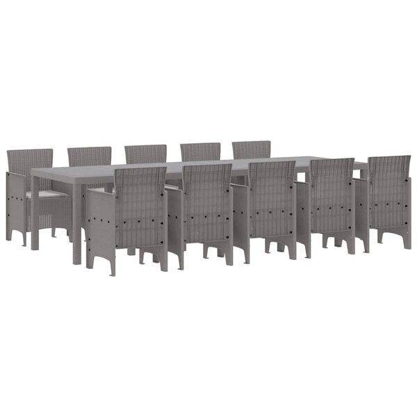 vidaXL Ensemble de salle à manger pour jardin 11 Pièces Gris clair