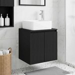 vidaXL Vanité de lavabo mural Noir 49 5 x 41 x 63 cm Bois d'ingénierie