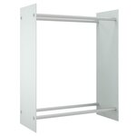 vidaXL Portant de bois de chauffage Blanc 80x35x100 cm Verre trempé