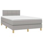 vidaXL Sommier à lattes de lit matelas LED gris clair 120x190 cm tissu