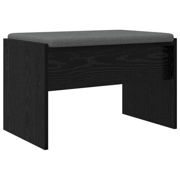 vidaXL Banc d'entrée avec coussin Chêne noir 63 x 38 x 40 cm