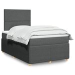 vidaXL Sommier à lattes de lit avec matelas Gris foncé 120x200cm Tissu