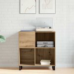 vidaXL Meuble à vinyles avec étagère chêne artisanal 85 x 38 x 89 cm