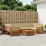 vidaXL Ensemble de canapés d'extérieur 7 pc Naturel et Beige